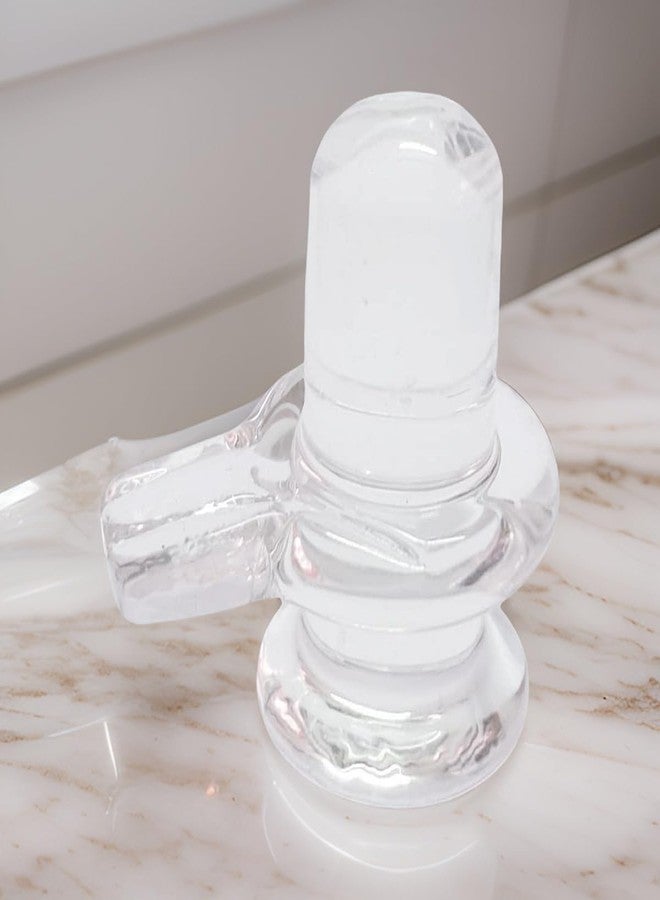 Salvus APP SOLUTIONS Natural Crystal Sphatik Shiva Lingam for Pooja/Home/Office/Car Dashboard (Medium Size/4x4x3 cm) - Image 5